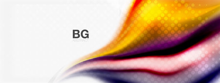 Abstract Background. Smooth flowing lines, blurred waves, rainbow color style stripes. Vector illustrations for covers, banners, flyers and posters and otherのイラスト素材