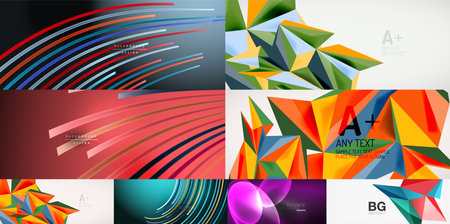 Set of abstract backgrounds. Vector illustration for covers, banners, flyers, social mediaのイラスト素材