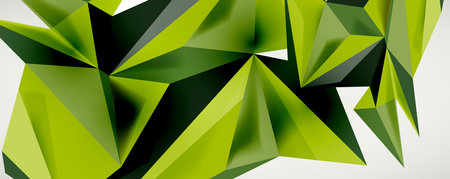 Vector triangle geometric backgrounds. Low poly 3d shape on light backdrop. Vector illustration for...