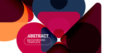 Modern geometric round shapes and dynamic lines, abstract background. Vector illustration for placards, brochures, posters and bannersのイラスト素材