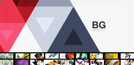 Set of minimal geometric abstract backgrounds. Vector illustrations for covers, banners, flyers, social mediaのイラスト素材