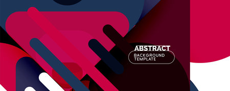 Modern geometric round shapes and dynamic lines, abstract background. Vector illustration for placards, brochures, posters and bannersのイラスト素材