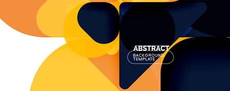 Modern geometric round shapes and dynamic lines, abstract background. Vector illustration for placards, brochures, posters and bannersのイラスト素材