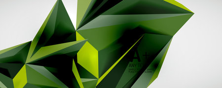 Vector triangle geometric backgrounds. Low poly 3d shape on light backdrop. Vector illustration for covers, banners, flyers and posters and other designsのイラスト素材