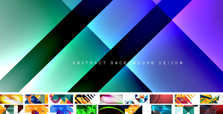 Vector techno abstract background set. Trendy templates for business or technology presentation,...