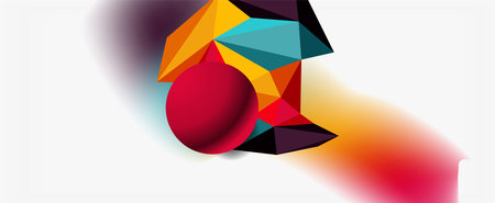 Trendy 3d geometric composition, design template for business or technology presentation, internet poster or web brochure coverのイラスト素材