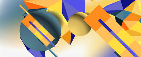 Trendy 3d geometric composition, design template for business or technology presentation, internet...