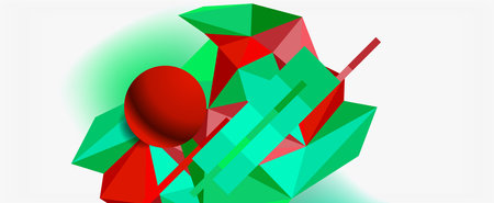 Trendy 3d geometric composition, design template for business or technology presentation, internet poster or web brochure coverのイラスト素材