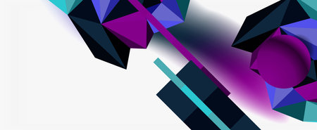 Trendy 3d geometric composition, design template for business or technology presentation, internet poster or web brochure coverのイラスト素材