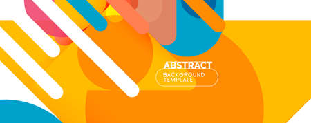 Modern geometric round shapes and dynamic lines, abstract background. Vector illustration for placards, brochures, posters and bannersのイラスト素材