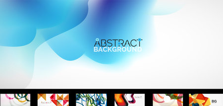 Clean minimal trendy vector wallpaper set. Abstract backgrounds for business or technology presentations, internet posters or web brochure coversのイラスト素材