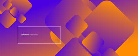Square shapes composition geometric abstract background. 3D shadow effects and fluid gradients....