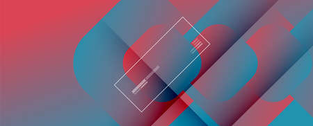 Square shapes composition geometric abstract background. 3D shadow effects and fluid gradients. Modern overlapping formsのイラスト素材