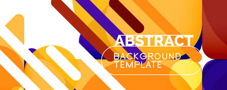 Modern geometric round shapes and dynamic lines, abstract background. Vector illustration for placards, brochures, posters and bannersのイラスト素材