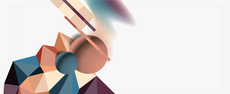 Trendy 3d geometric composition, design template for business or technology presentation, internet...