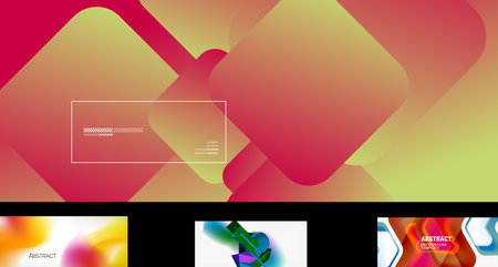 Set of vector abstract backgrounds. Various design templatesのイラスト素材