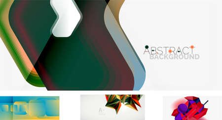 Set of trendy futuristic geometric abstract backgrounds