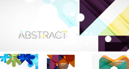 Set of trendy futuristic geometric abstract backgroundsのイラスト素材
