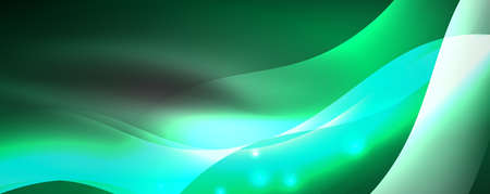 Shiny glowing neon wave, light lines abstract background. Magic energy and motion concept. Vector wallpaper templateのイラスト素材