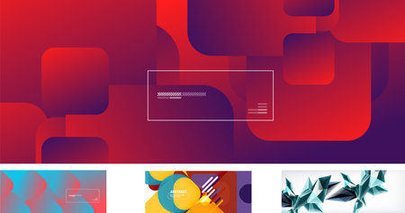 Set of vector abstract backgrounds. Various design templatesのイラスト素材