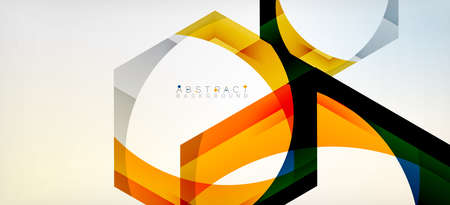 Transparent hexagons geometric shapes abstract background