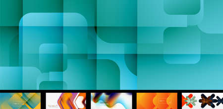 Set of vector geometric posters and backgrounds
