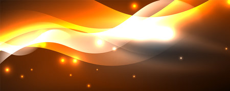 Shiny glowing neon wave, light lines abstract background. Magic energy and motion concept. Vector wallpaper templateのイラスト素材