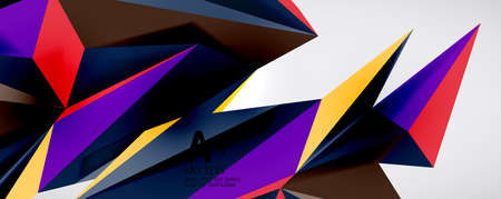 Vector triangle geometric backgrounds. Low poly 3d shape on light backdrop. Vector illustration for covers, banners, flyers and posters and other designsのイラスト素材