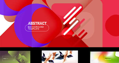 Set of vector abstract backgrounds. Various design templatesのイラスト素材