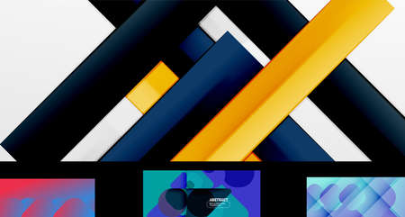Minimal geometric wallpapers, vector abstract backgrounds