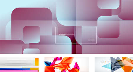 Vector abstract background set. Trendy modern geometric shapes