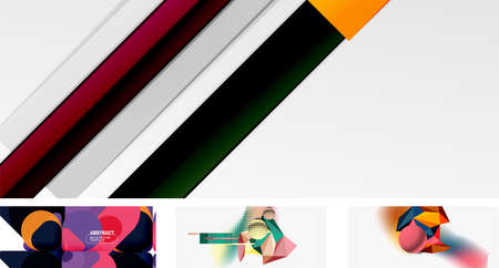 Vector abstract background set. Trendy modern geometric shapes