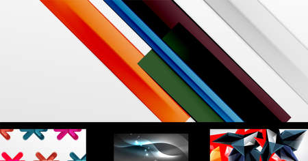 Vector geometric wallpaper design template set