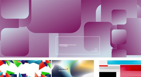 Vector abstract background set. Trendy modern geometric shapes
