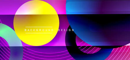 Color block vector abstract background, dynamic shapes on color gradient. Trendy geometric abstract...