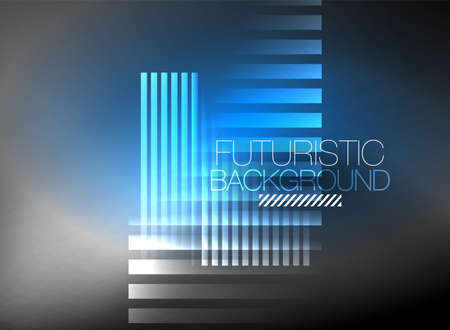 Bright neon color techno abstract background, shiny glowing neon lines in the dark background