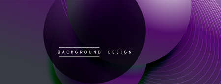 Gradient circles with shadows. Vector techno abstract background. Modern overlapping forms wallpaper background, design templateのイラスト素材