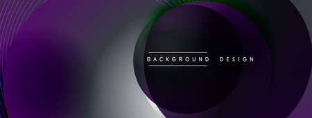 Gradient circles with shadows. Vector techno abstract background. Modern overlapping forms wallpaper...