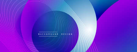 Gradient circles with shadows. Vector techno abstract background. Modern overlapping forms wallpaper...
