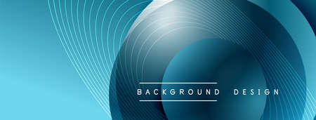 Gradient circles with shadows. Vector techno abstract background. Modern overlapping forms wallpaper background, design templateのイラスト素材