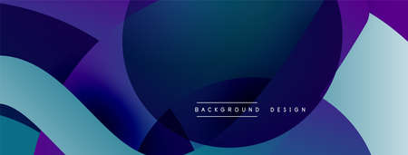 Abstract overlapping lines and circles geometric background with gradient colorsのイラスト素材