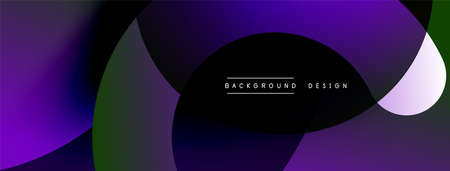 Abstract overlapping lines and circles geometric background with gradient colorsのイラスト素材