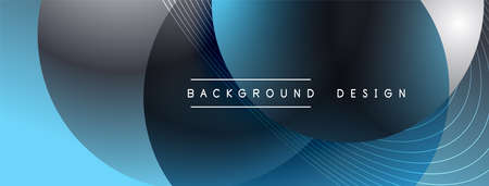 Gradient circles with shadows. Vector techno abstract background. Modern overlapping forms wallpaper...