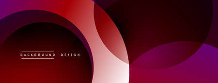 Abstract overlapping lines and circles geometric background with gradient colorsのイラスト素材