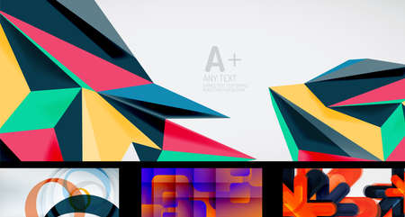 Set of vector geometric abstract backgrounds