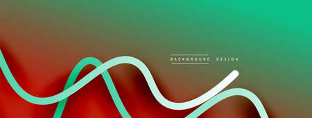 Abstract gradient background with wave line with shadow effect. Geometric composition. 3D shadow...