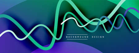 Abstract gradient background with wave line with shadow effect. Geometric composition. 3D shadow...