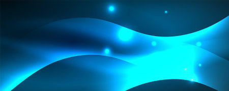 Shiny glowing neon wave, light lines abstract background. Magic energy and motion concept. Vector wallpaper templateのイラスト素材