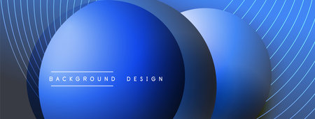 Gradient circles with shadows. Vector techno abstract background. Modern overlapping forms wallpaper background, design templateのイラスト素材