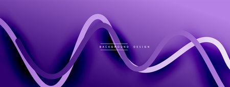 Abstract gradient background with wave line with shadow effect. Geometric composition. 3D shadow effects and fluid gradientsのイラスト素材